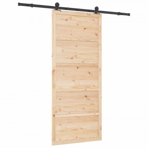 Skydedør Naturfarvet 90 x 208 cm Massivt fyrretræ