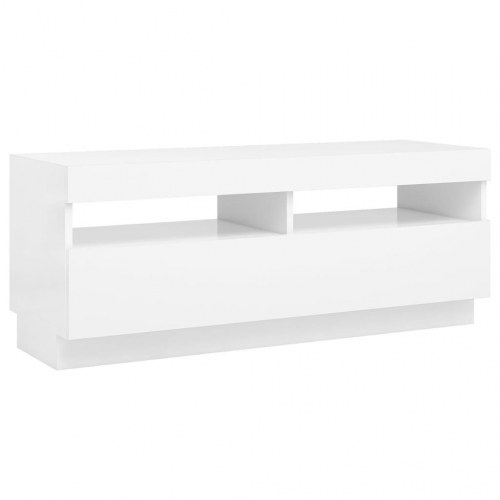 Tv-skab med RGB LED-lys - 100×35×40 cm, hvid