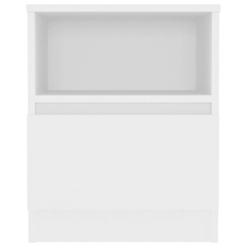 Sengebord 40x40x50 cm konstrueret træ hvid