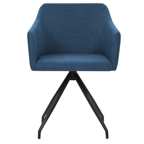 Drejelige spisebordsstole 6 stk. stof blå