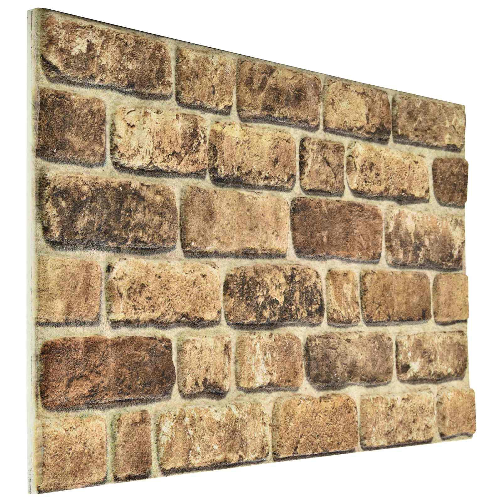Vægpaneler 10 stk Mørk Sand 100 x 50 cm EPS Skum