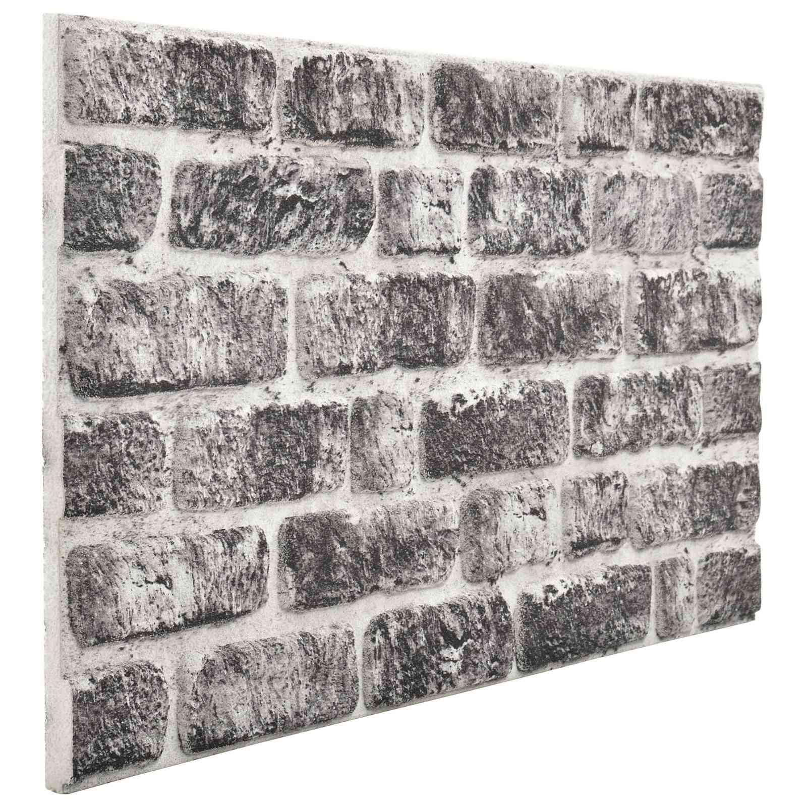 Vægpaneler 10 stk Mørkegrå og Hvid 100 x 50 cm EPS Skum