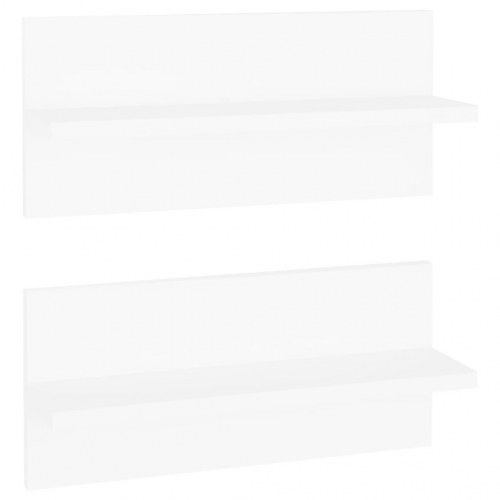Væghængte hylder 2 stk. 40x11,5x18 cm konstrueret træ hvid