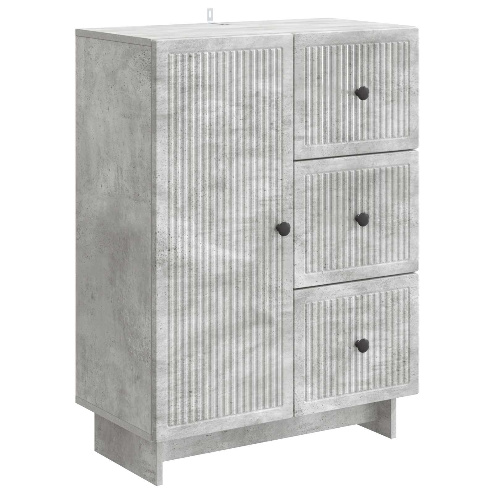 Sidebord med skuffe Betongrå 66 x 34,5 x 90 cm Konstrueret træ