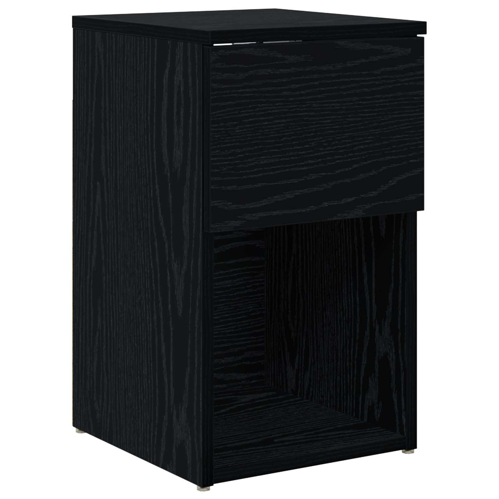 Sengeskab Sort eg 29 x 31,5 x 49 cm Konstrueret træ