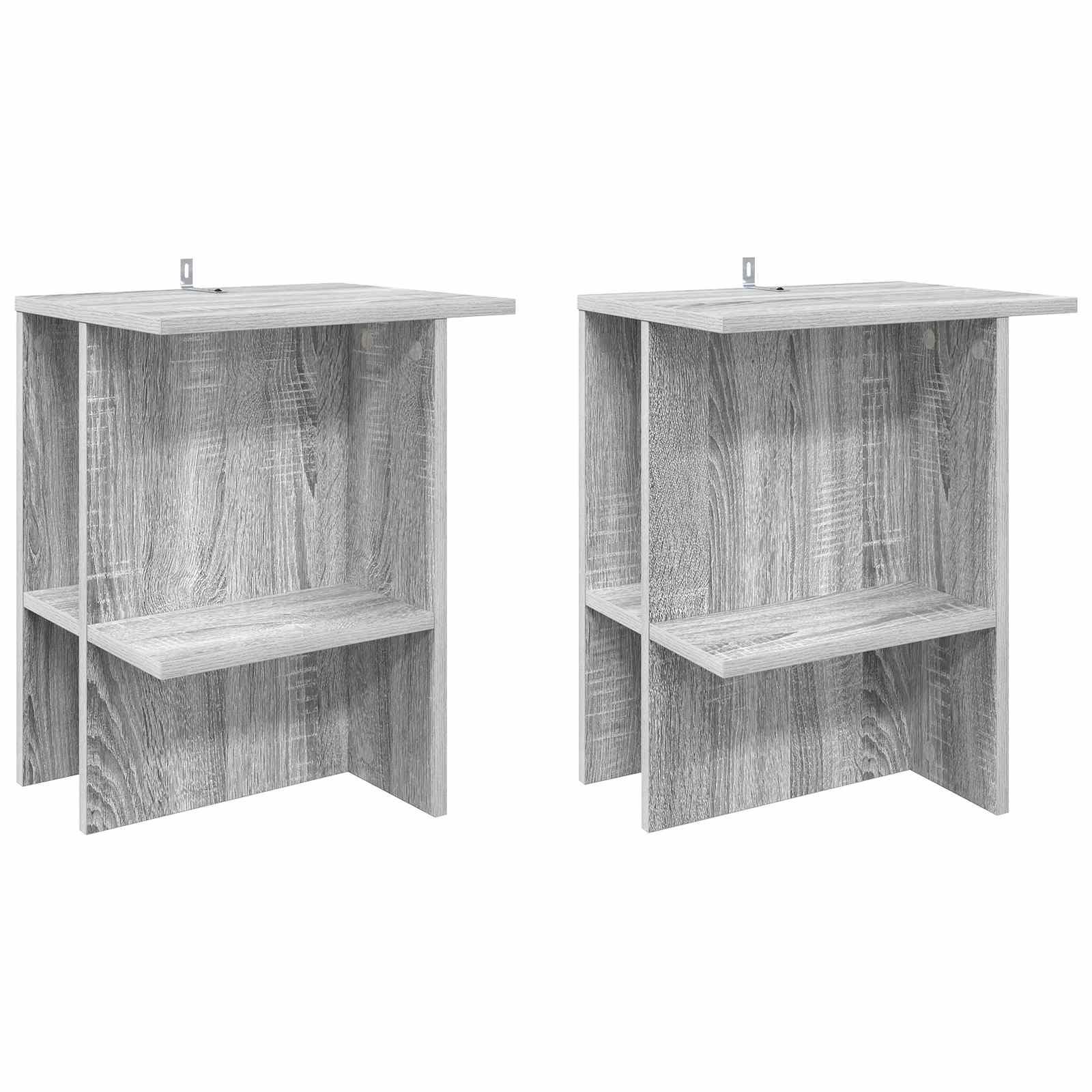 Sofabord 2 stk Grå sonoma-eg 40 x 30 x 49 cm Konstrueret træ