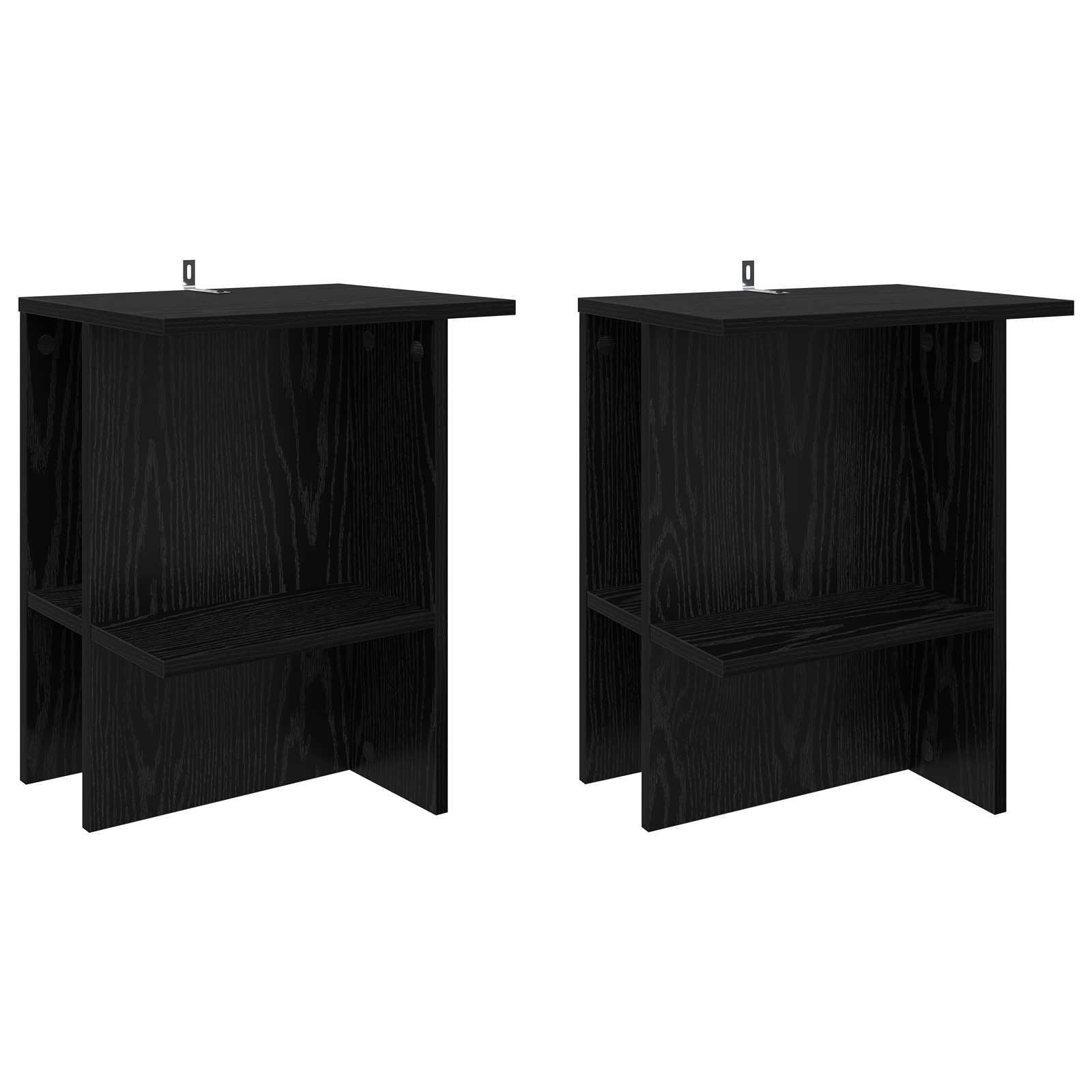 Sofabord 2 stk Sort eg 40 x 30 x 49 cm Konstrueret træ
