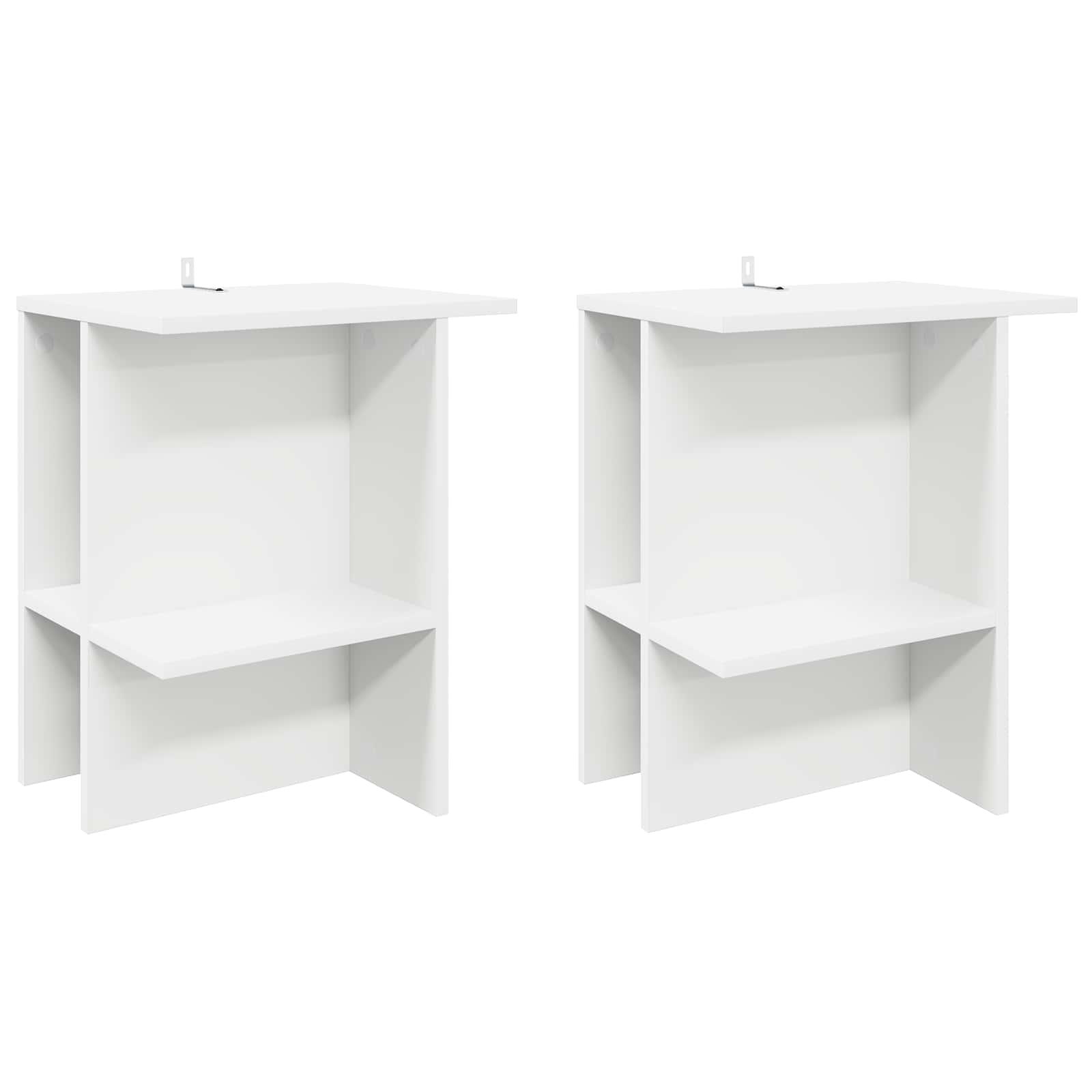 Sofabord 2 stk Hvid 40 x 30 x 49 cm Konstrueret træ