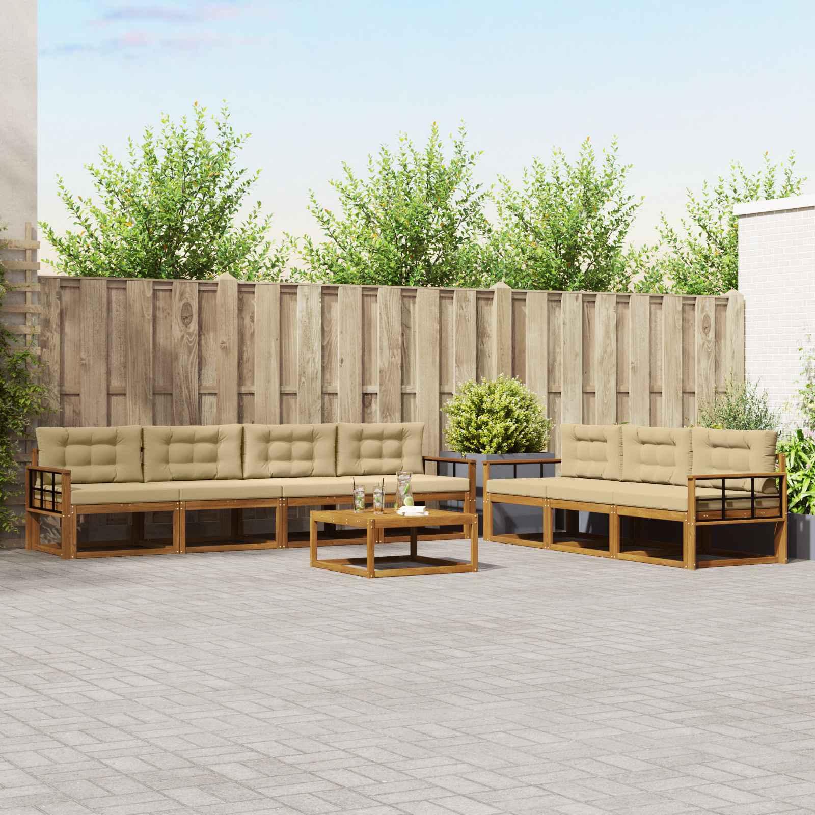 UdendÃ¸rs sofagruppe med pude 8 stk Naturlig og Beige