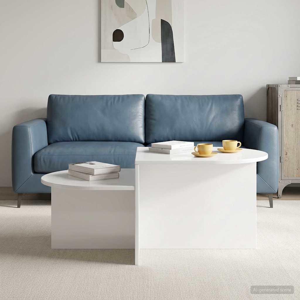 Sofabord Hvid højglans 100 x 50 x 40 cm Konstrueret træ