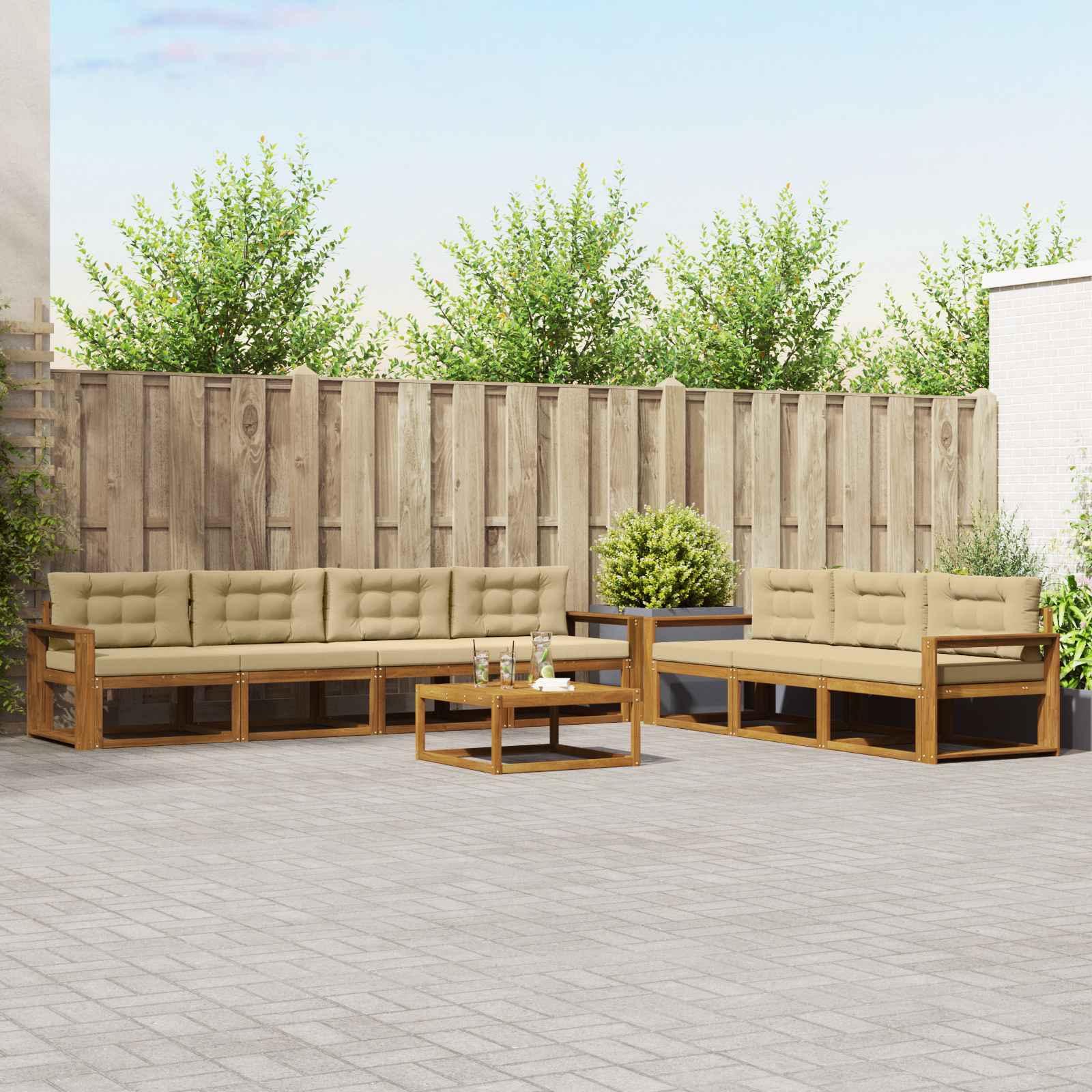 UdendÃ¸rs sofagruppe med pude 8 stk Naturlig og Beige