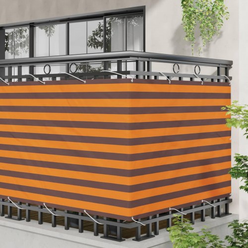 Altan skærm i Oxford-stof 110 × 500 cm - orange/brun, stribet