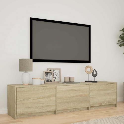 TV-bord med LED Sonoma eg 165 x 34 x 40 cm Konstrueret træ