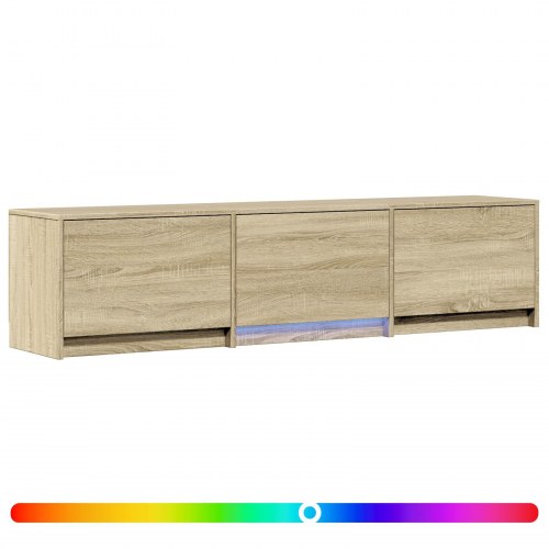 TV-bord med LED Sonoma eg 165 x 34 x 40 cm Konstrueret træ