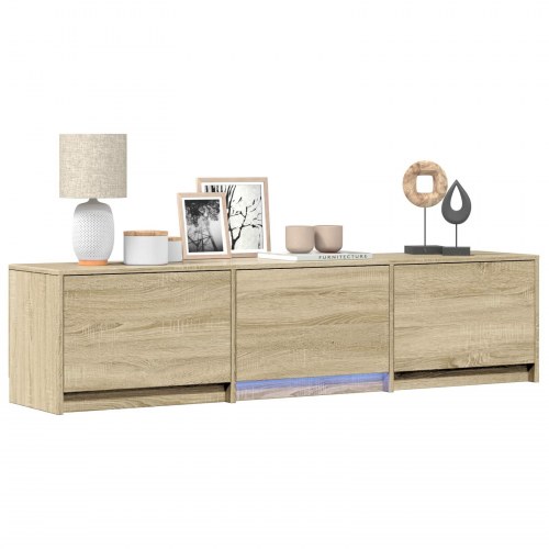 TV-bord med LED Sonoma eg 165 x 34 x 40 cm Konstrueret træ