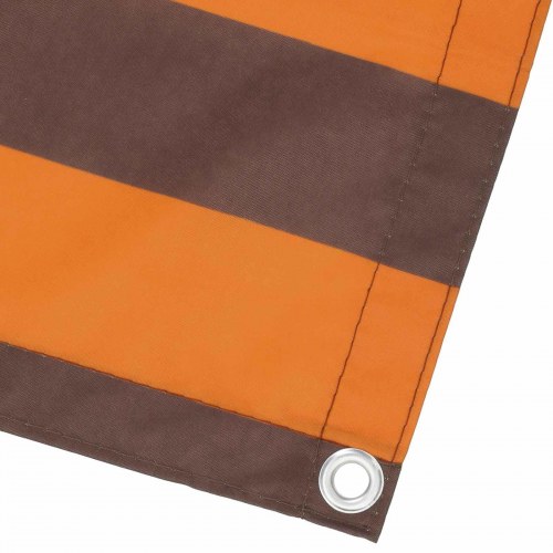 Altan skærm - orange/brun stribet 75 × 200 cm, PU-belagt oxford med aluminiumsøjer
