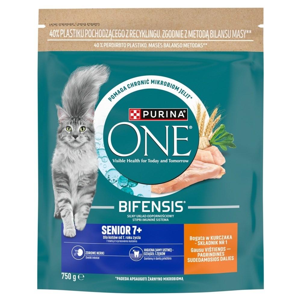 Purina ONE Bifensis Senior 7+ tørfoder til kat – rig på kylling, 750 g