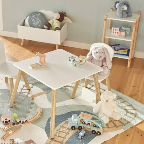 ZELLER 13501 børnemøbelsæt – bord og 2 stole, hvid/natur