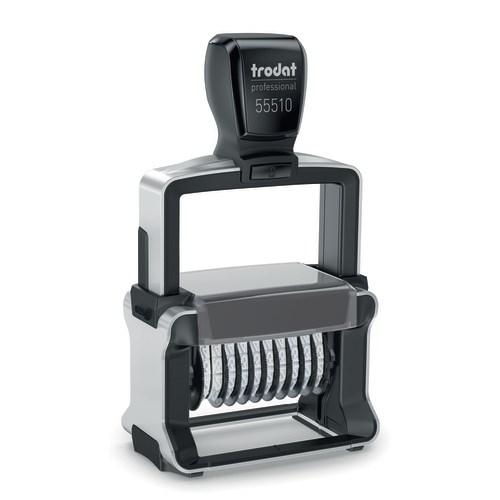 Trodat Professional 55510 selvfarvende nummerstempel - stål, sort blæk billede