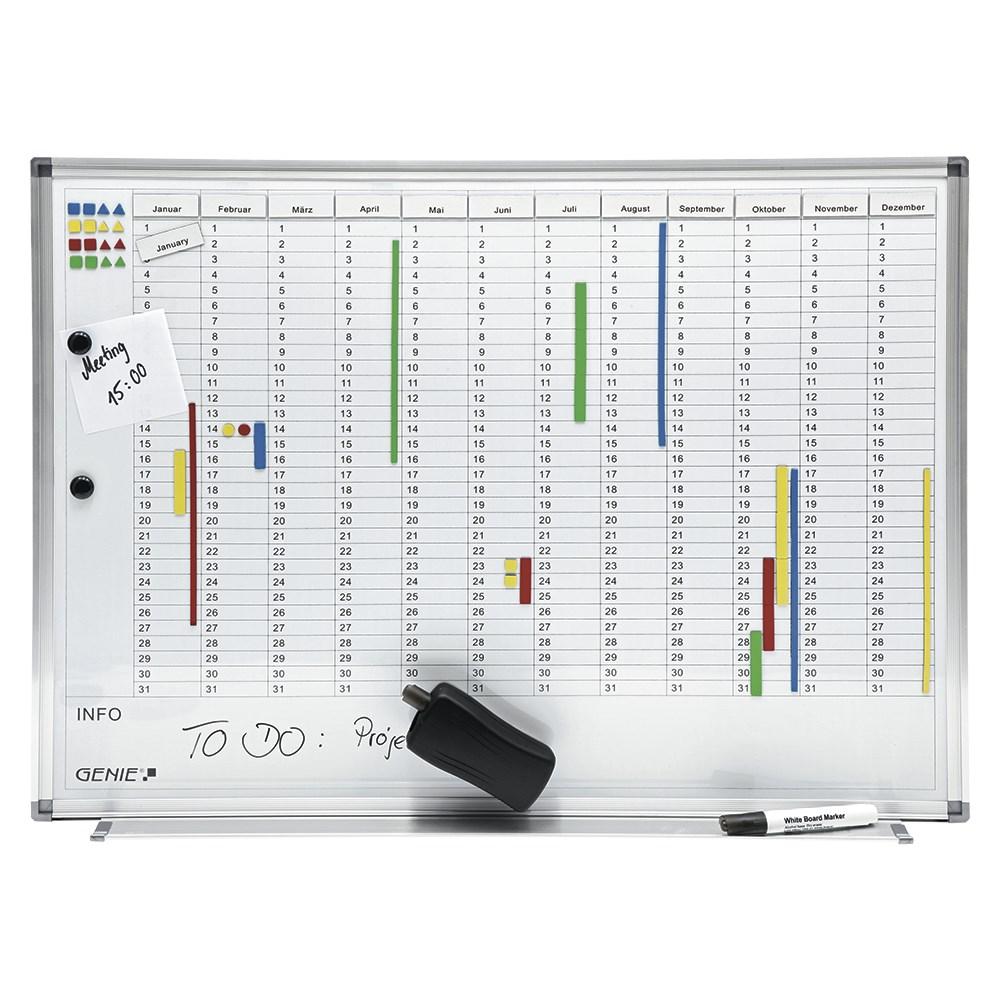 Genie 11512 magnetisk planlægningstavle 770 × 560 mm - hvid