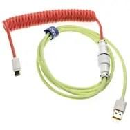 Ducky Premicord Strawberry Frog spiral USB-kabel, USB-C til USB-A - 1,8 m billede