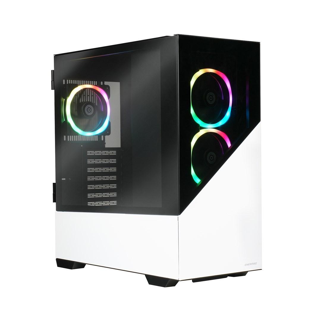 Enermax K8 midi-tower pc-kabinet - hvid, ARGB, hærdet glas billede