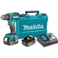 Makita DDF485RFE 18V bore-/skruemaskine – 2 x 3,0 Ah, inkl. lader og kuffert billede