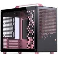 JONSPLUS Z20 Micro-ATX kabinet med bærehåndtag - sort/lyserød