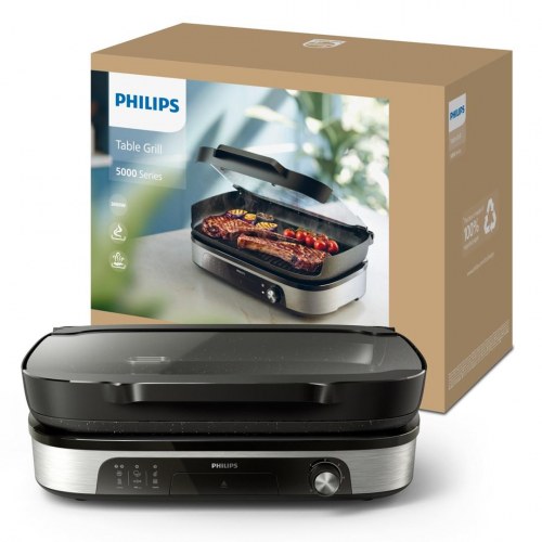 Philips HD6212/90 kontaktgrill – elgrill med låg, 2 zoner, 2.400 W