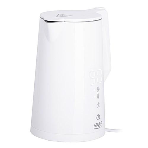 Adler AD 1345W elkedel - hvid, 1,7 l med temperaturdisplay billede