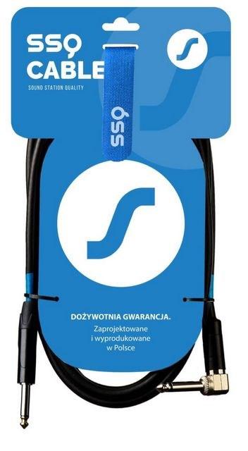 SSQ SS-1439 instrumentkabel 6,3 mm jack til jack (90°) – 1 m, sort