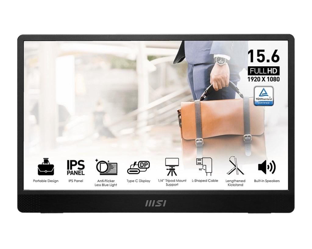 MSI PRO MP161DE E2 15,6" bærbar skærm - Full HD IPS, sort billede