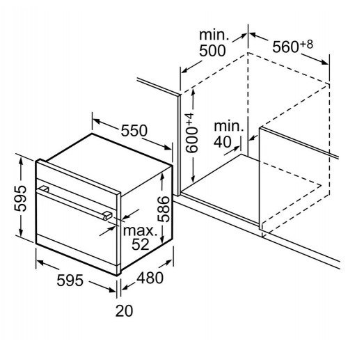 Bosch Serie 6 SCX6ITB00E opvaskemaskine – semifritstående, 8 kuverter, 60 cm, sort