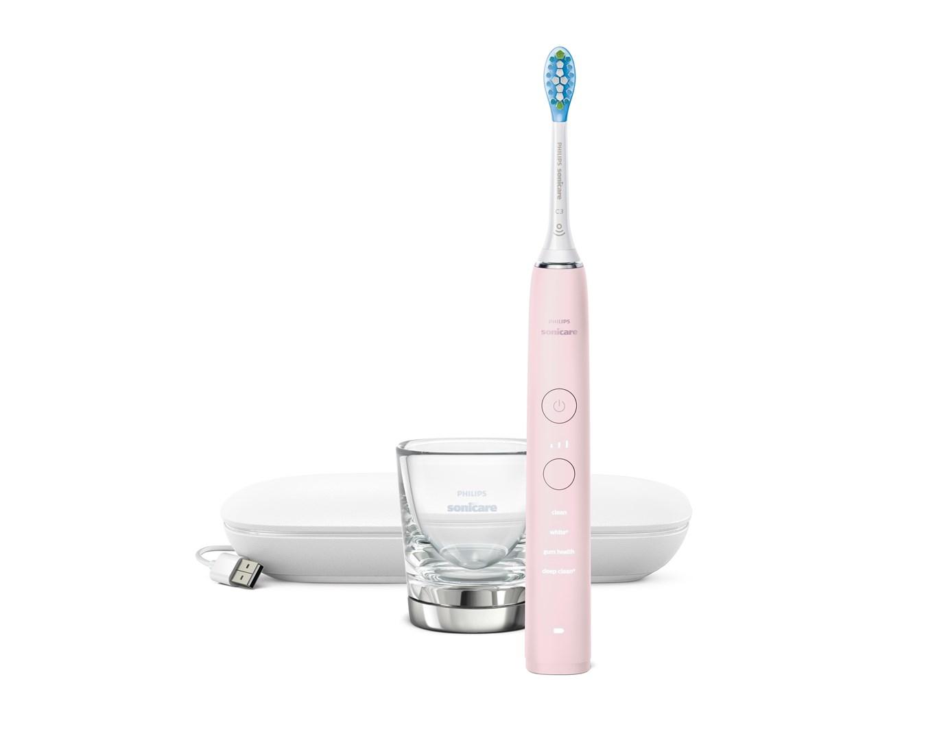 Philips Sonicare DiamondClean 9000 HX9911 - lyserød sonisk elektrisk tandbørste med app billede