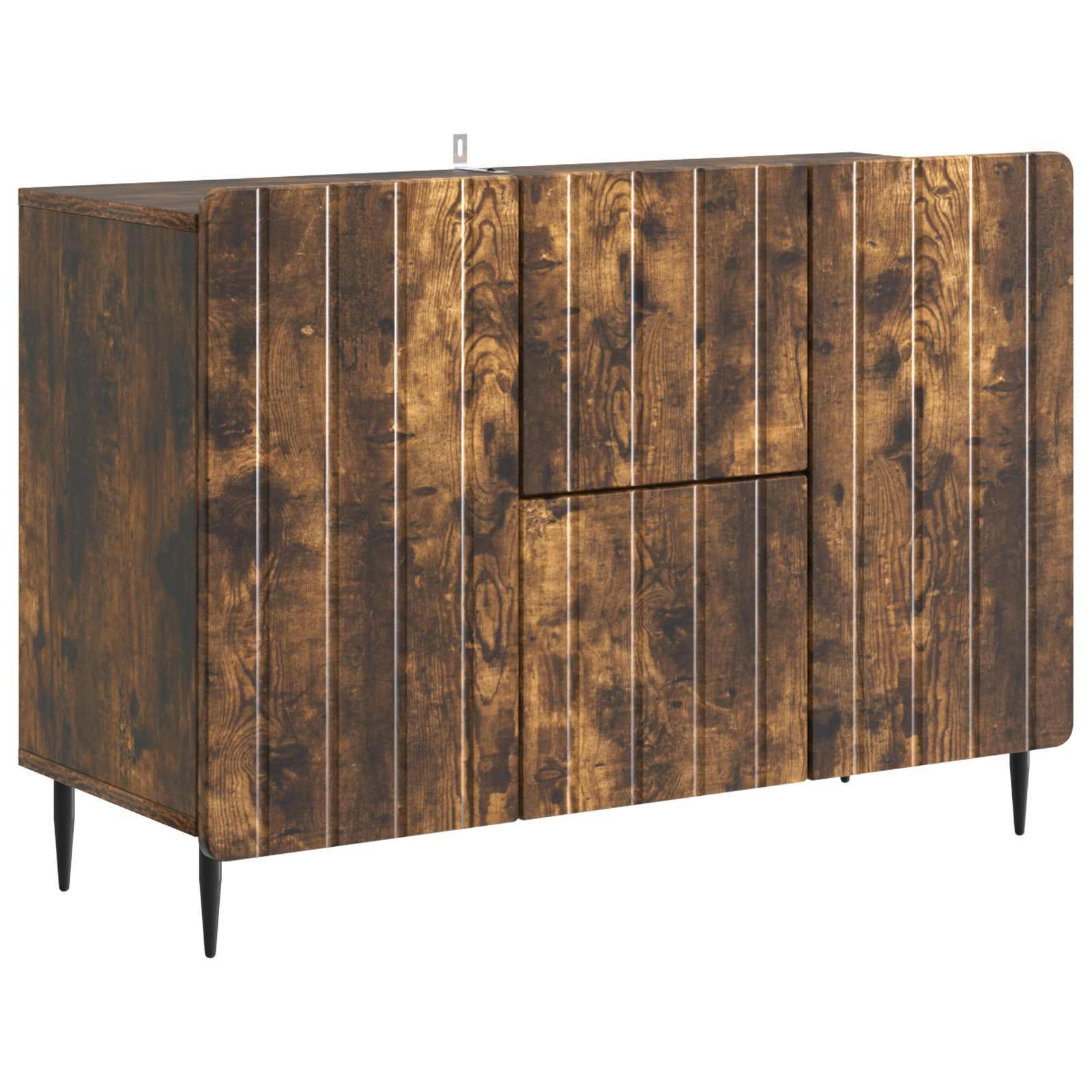 Sidebord med skuffe Røget eg 89 x 34,5 x 62 cm Konstrueret træ