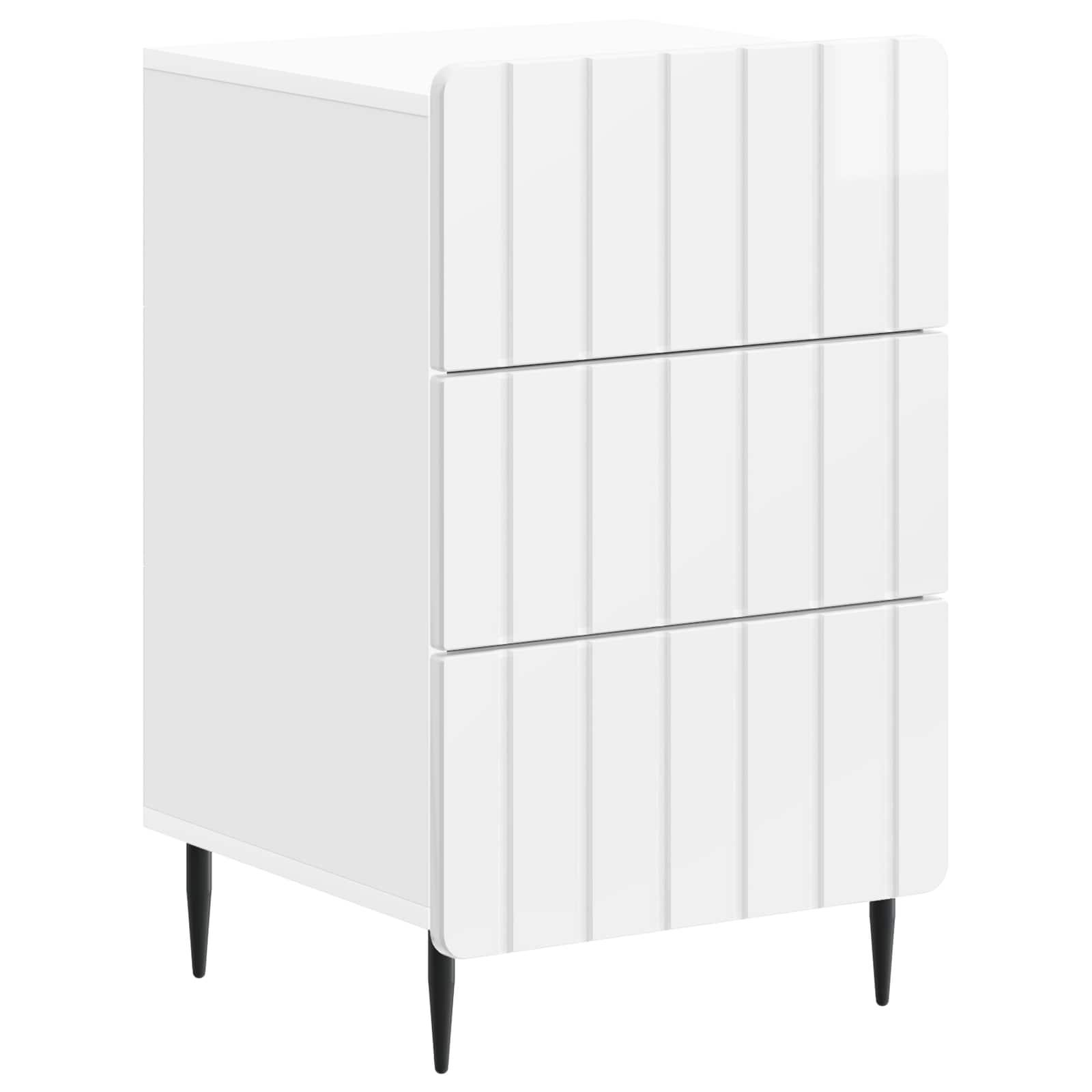 Natskab Med Skuffe 43x 41 X 68 Cm Konstrueret Træ - Hvid højglans