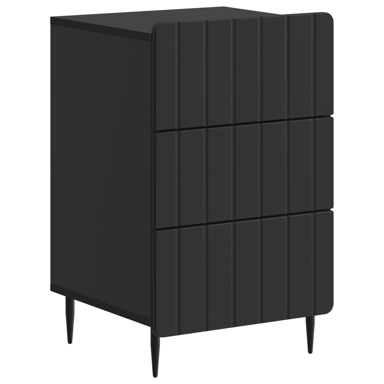 Natskab Med Skuffe 43x 41 X 68 Cm Konstrueret Træ - Sort