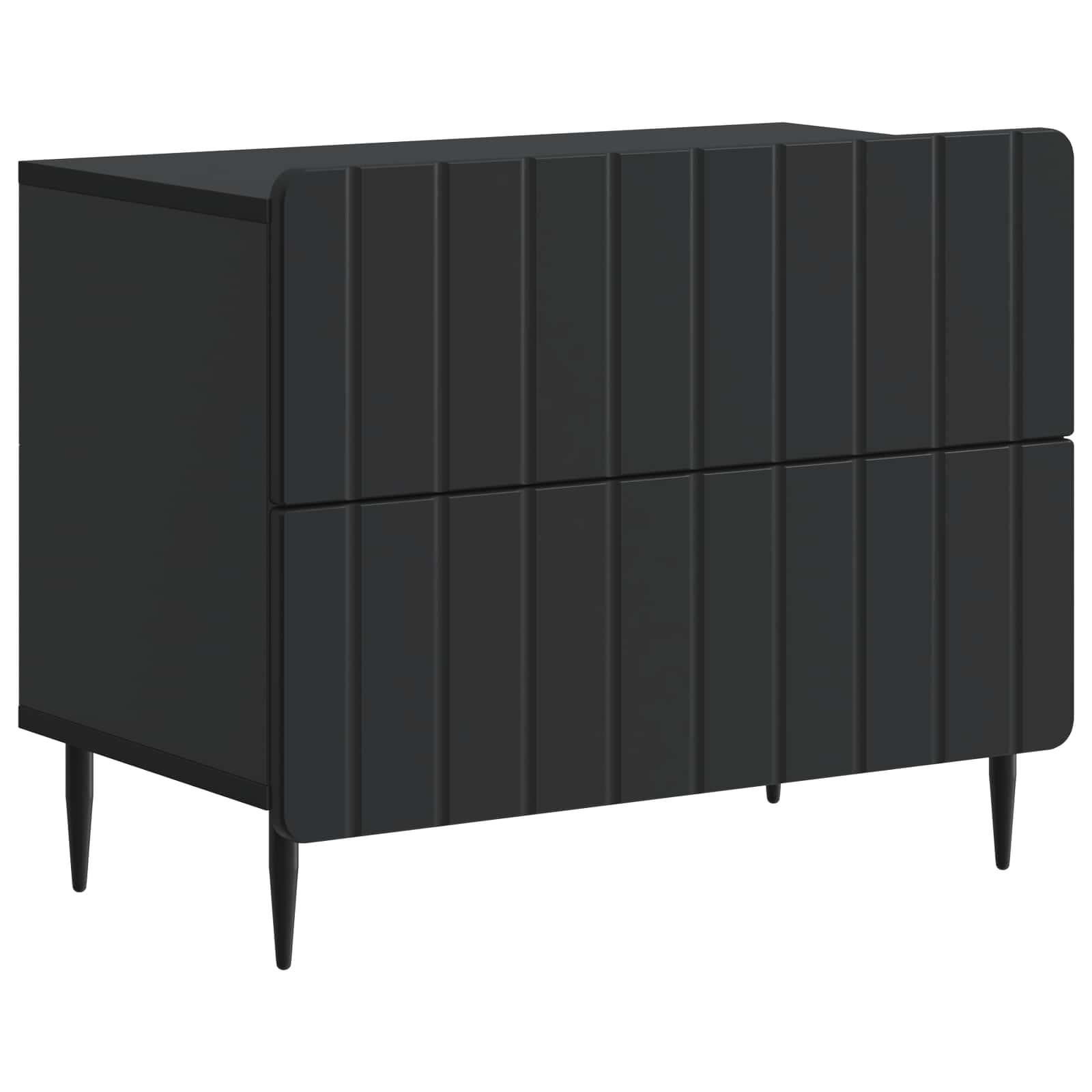 Natskab med skuffe Sort 62 x 34,5 x 49,5 cm Konstrueret træ