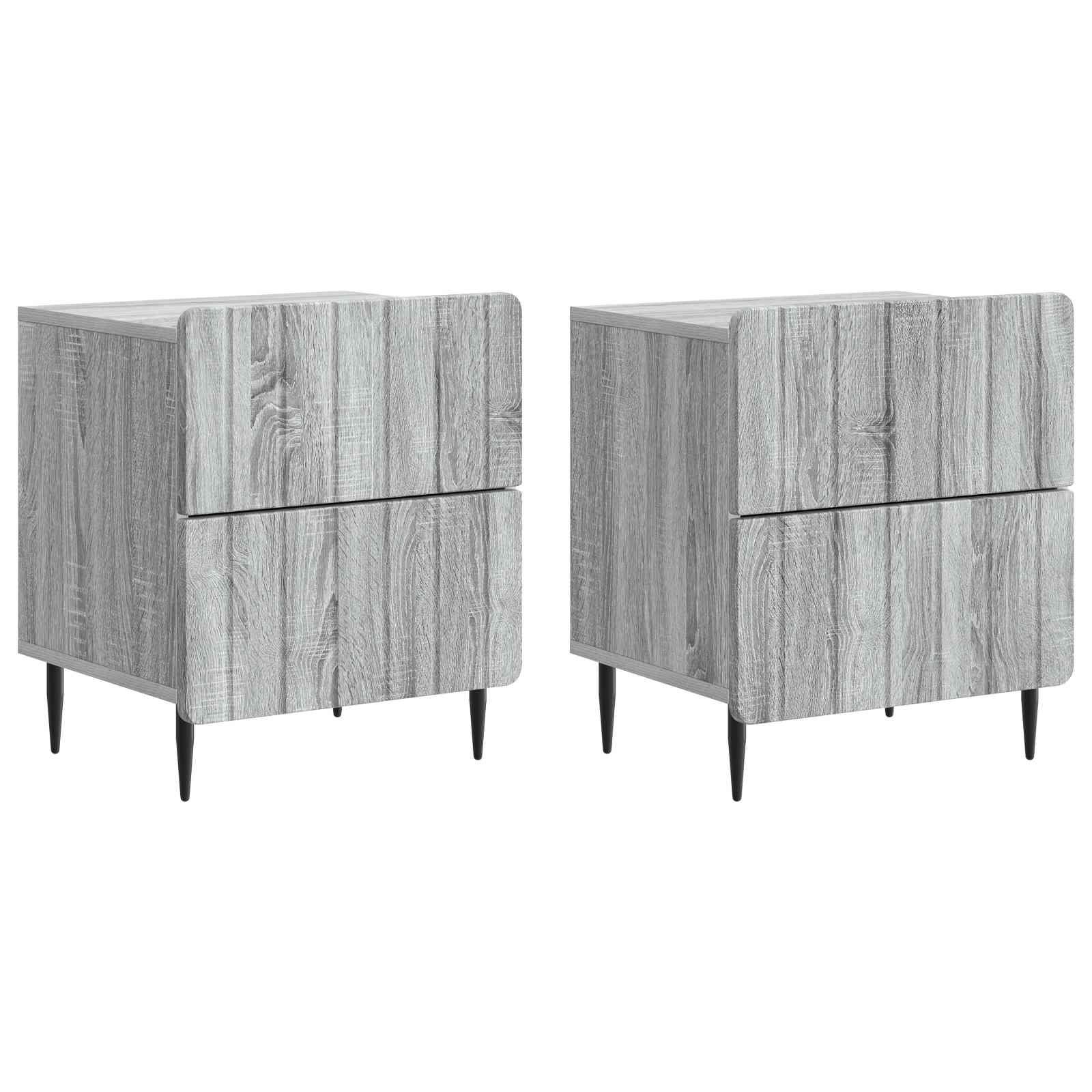 Natskab 2 stk Grå sonoma-eg 43 x 34,5 x 49,5 cm Konstrueret træ