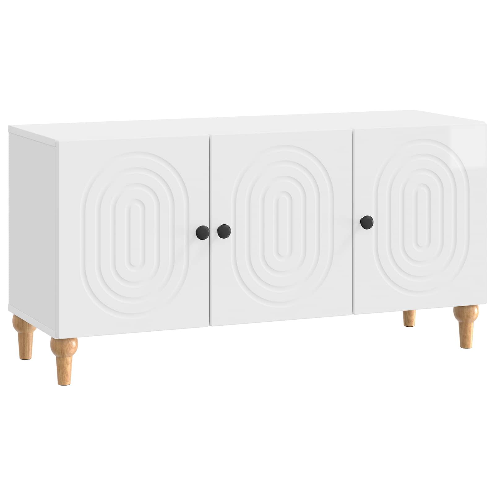 TV-skab Hvid højglans 99 x 34,5 x 50 cm Konstrueret træ
