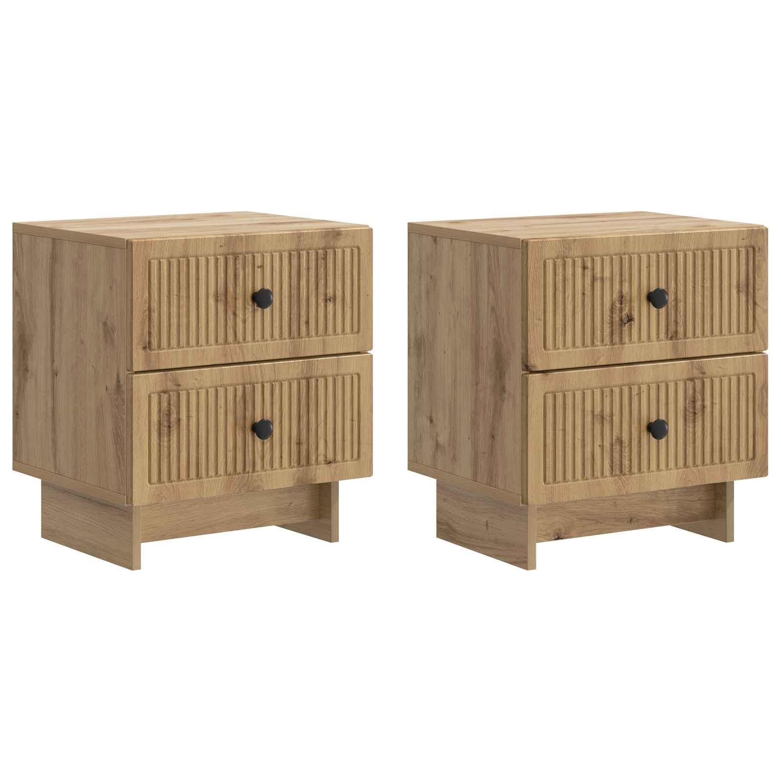 Natskab 2 stk Artisan-eg 43 x 34,5 x 47,5 cm Konstrueret træ