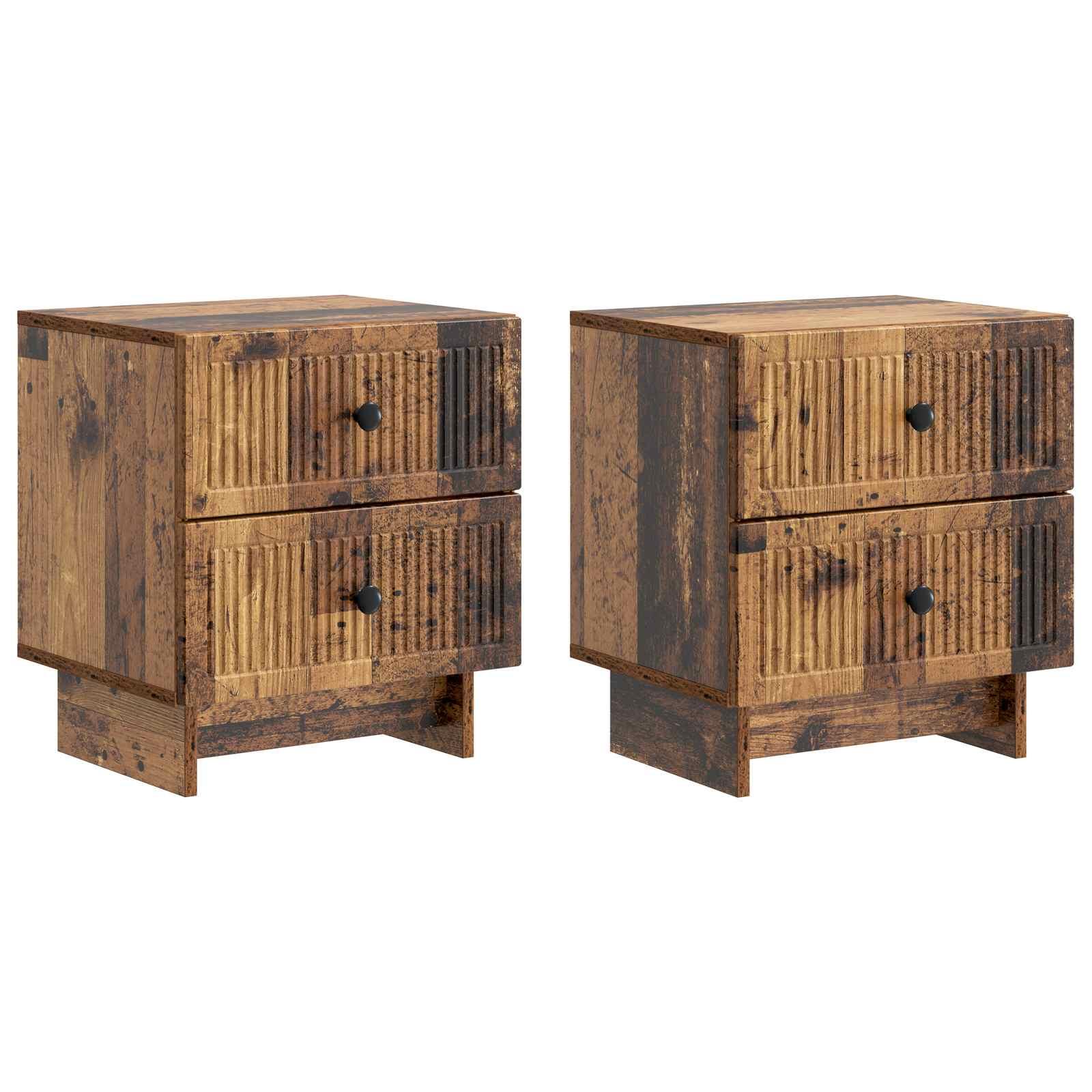 Natskab 2 stk Gammelt træ 43 x 34,5 x 47,5 cm Konstrueret træ