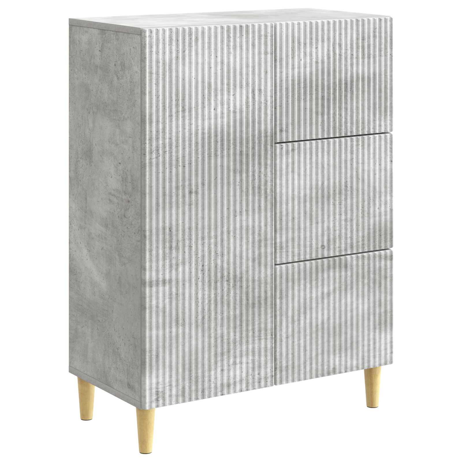 Sidebord med skuffe Betongrå 66 x 34,5 x 90 cm Konstrueret træ