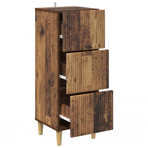 Skuffeskab Gammelt træ 33 x 34,5 x 90 cm Konstrueret træ