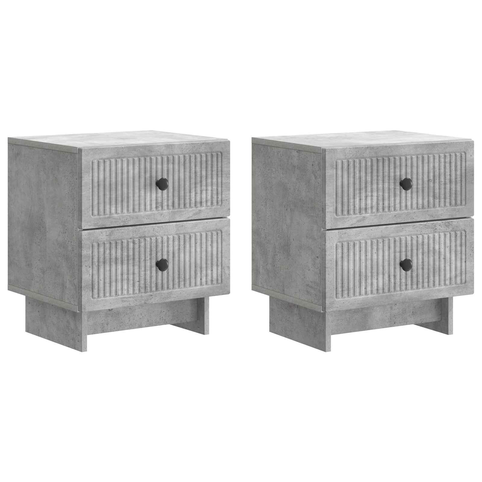 Natskab 2 stk Betongrå 43 x 34,5 x 47,5 cm Konstrueret træ