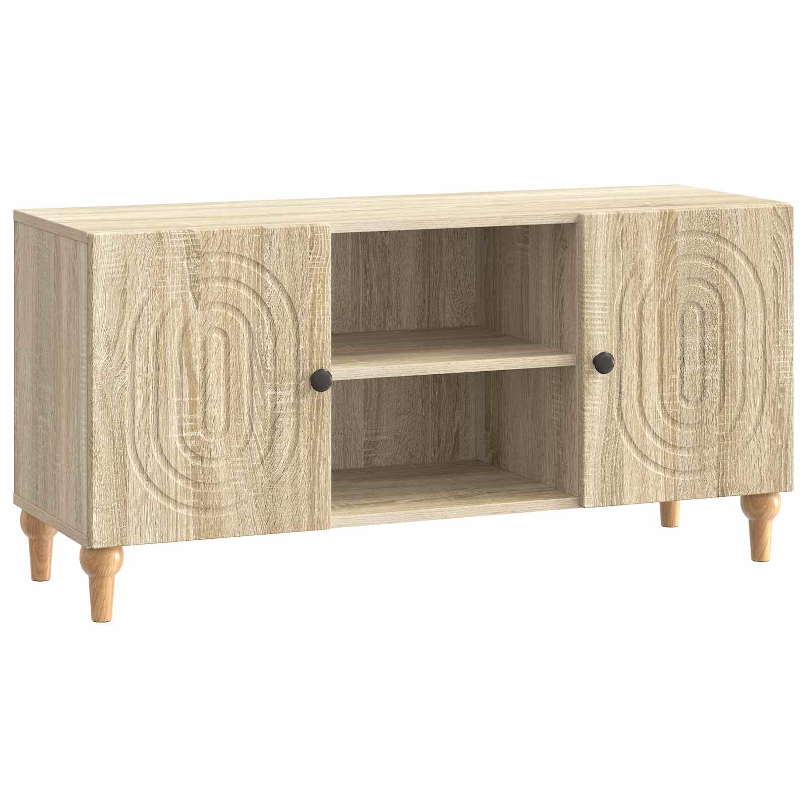 TV-bord i sonoma-eg 102 × 34,5 × 50 cm - konstrueret træ