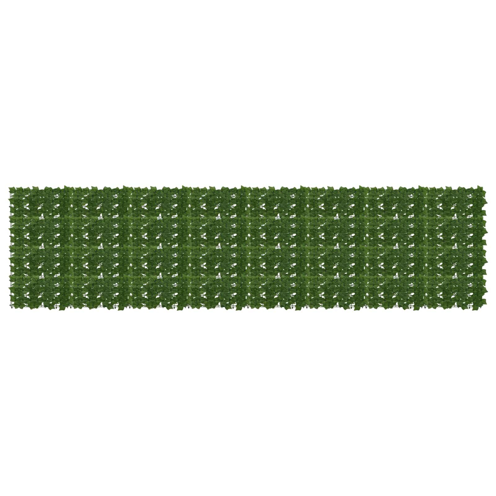 Altanscreen med blade Grøn 400 x 100 cm Polyethylen og stof