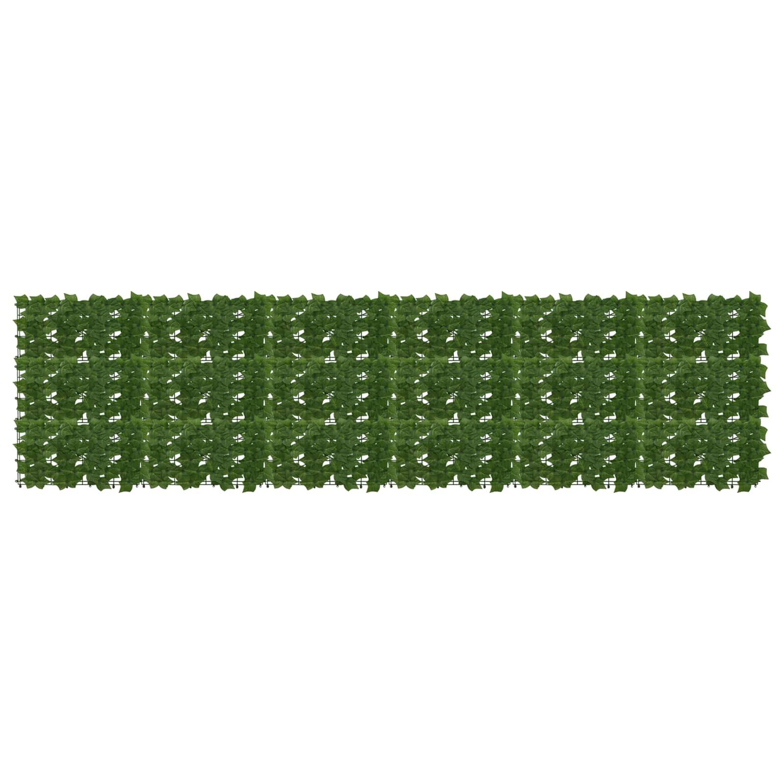 Altanscreen med blade Grøn 300 x 75 cm Polyethylen og stof
