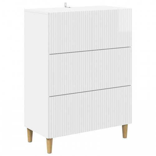 Skuffeskab Hvid højglans 66 x 34,5 x 90 cm Konstrueret træ