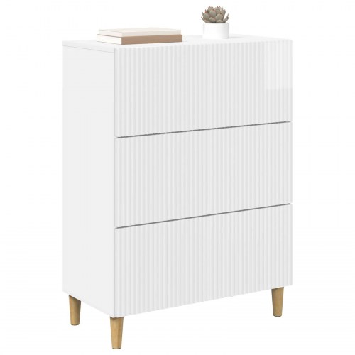 Skuffeskab Hvid højglans 66 x 34,5 x 90 cm Konstrueret træ